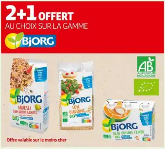 Auchan Supermarché Bjorg 2+1 offert au choix sur la gamme bjorg offre