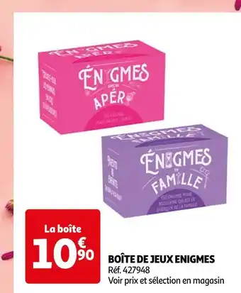 Auchan Boîte de jeux enigmes offre