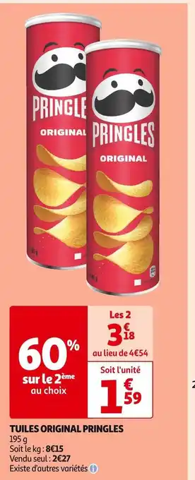Auchan Supermarché Pringles tuiles original pringles offre