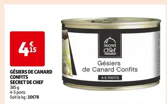 Secret de chef gésiers de canard confits