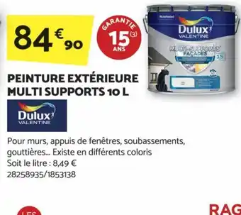 Bricomarché PEINTURE EXTÉRIEURE MULTI SUPPORTS 10 L offre