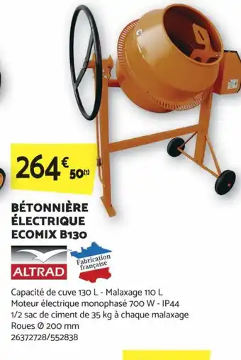 Bricomarché BÉTONNIÈRE ÉLECTRIQUE ECOMIX B130 offre