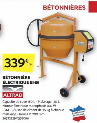 Bricomarché BÉTONNIÈRE ÉLECTRIQUE B165 offre
