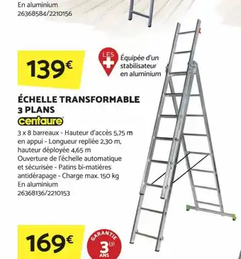 Bricomarché ÉCHELLE TRANSFORMABLE 3 PLANS offre