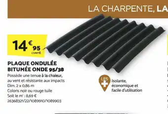 Bricomarché PLAQUE ONDULÉE BITUMÉE ONDE 95/38 offre