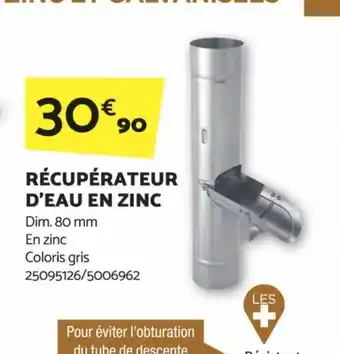 RÉCUPÉRATEUR D'EAU EN ZINC
