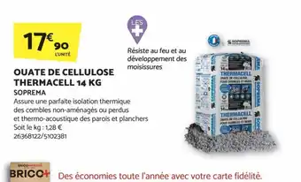 Bricomarché OUATE DE CELLULOSE THERMACELL 14 KG offre
