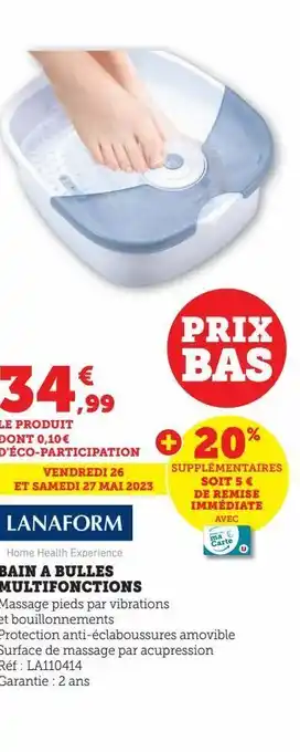 Super U Bain a bules multifonctions lanaform offre