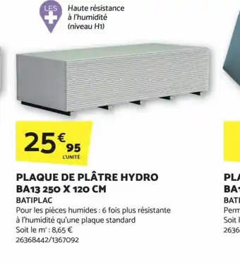 PLAQUE DE PLÂTRE HYDRO