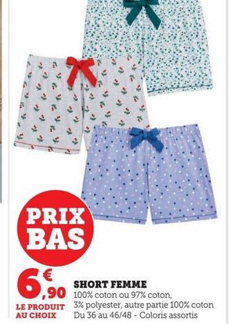 Super U Short femme offre