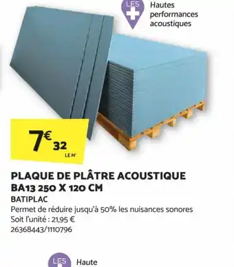 Bricomarché PLAQUE DE PLÂTRE ACOUSTIQUE offre