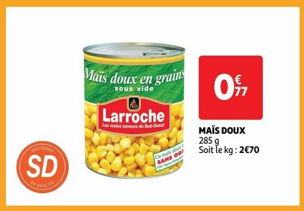 Auchan Maïs doux offre