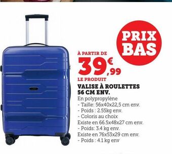 Valise Ă roulettes 56 cm env.