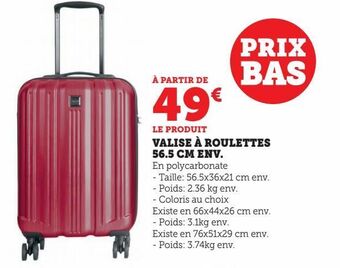Valise à roulettes 56.5 cm env.