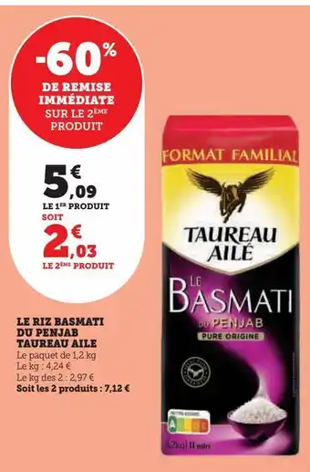 Super U Le riz basmati du penjab taureau aile offre