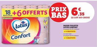 Super U Papier toilette lotus confort offre