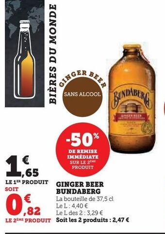 Super U Ginger beer bundaberg offre