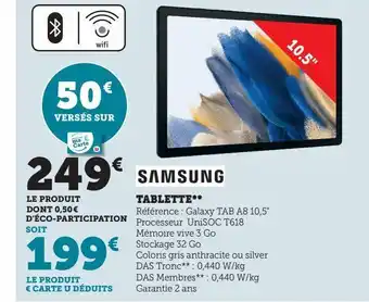 Super U Tablette samsung offre