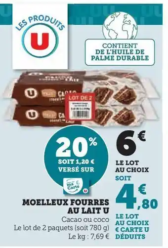 Moelleux fourres au lait u