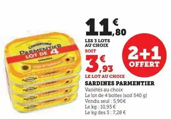Super U Sardines parmentier offre