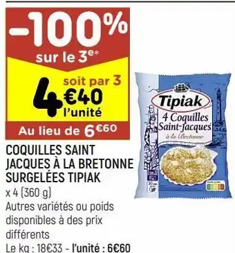Coquilles saint-jacques à la bretonne surgelées tipiak