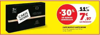 Hyper U Cafe moulu carte noire offre