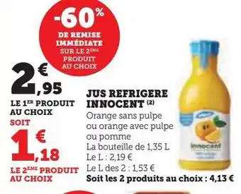 Hyper U Jus refrigere innocent offre