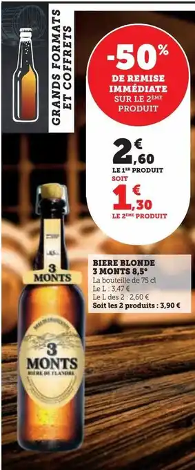 Hyper U Biere blonde 3 monts 8,5° offre