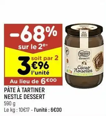 Pâte à tartiner nestlé dessert