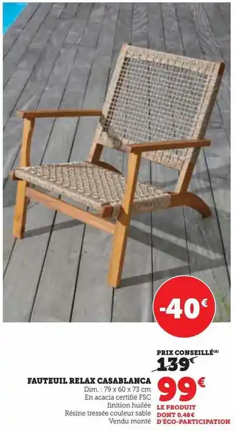 Hyper U Fauteuil relax casablanca offre