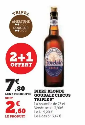 Biere blonde goudale circus triple 9°