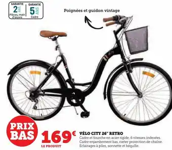 Hyper U Vélo city 26'' retro offre
