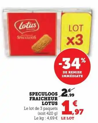 Hyper U Speculoos fraicheur lotus offre