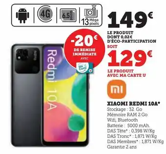Hyper U Xiaomi redmi 10a offre