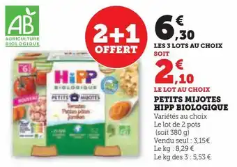 Hyper U Petits mijotes hipp biologique offre