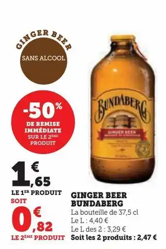 Hyper U Ginger beer bundaberg offre