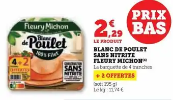 Hyper U Blanc de poulet sans nitrite fleury michon offre