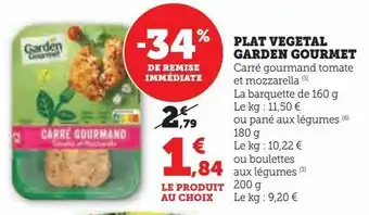Hyper U Plat vegetal garden gourmet offre
