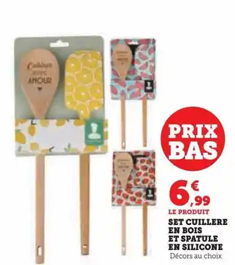 Hyper U Set cuillere en bois et spatule en silicone offre