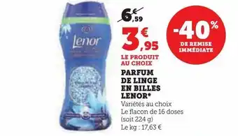 Hyper U Parfum de linge en billes lenor offre