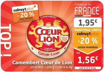 Colruyt Camembert cœur de lion offre