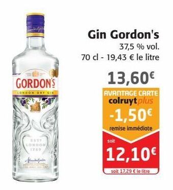 Colruyt Gin gordon's offre