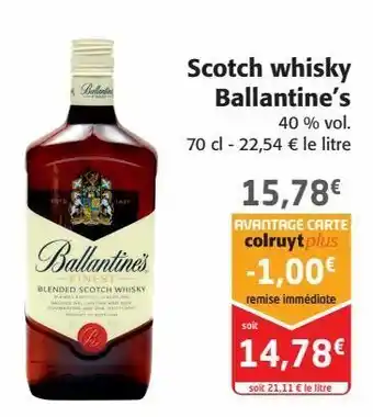 Colruyt Scotch whisky ballantine’s offre