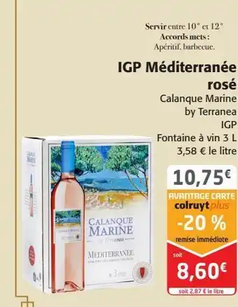 Igp méditerranée rosé calanque marine