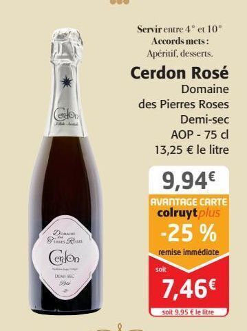 Colruyt Cerdon rosé domaine des pierres roses offre