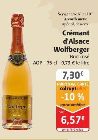 Colruyt Crémant d'alsace wolfberger offre