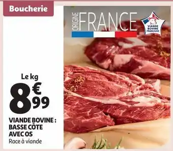Auchan Supermarché Viande bovine : basse côte avec os offre