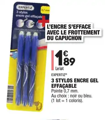 ALDI 3 Stylos encre gel Effaçable offre