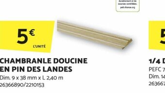 CHAMBRANLE DOUCINE EN PIN DES LANDES