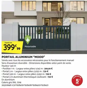 Bricomarché PORTAIL ALUMINIUM "MOOD" offre